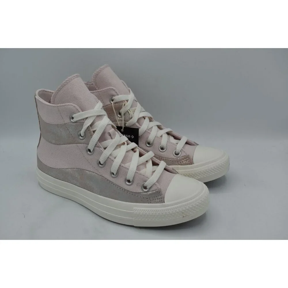Converse Women 7 Chuck Taylor All Star Suede Canvas Blush High Top Sneaker Shoes